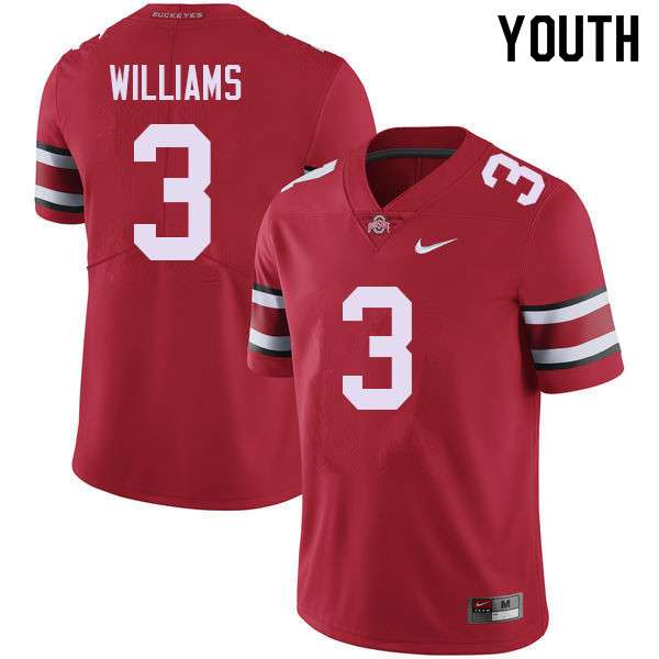 Ohio State Buckeyes Miyan Williams Youth #3 Red Authentic Stitched College Football Jersey